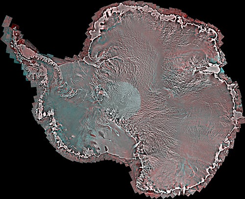 thousands of images put together to make a map of Antarctica