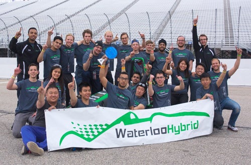 A group photo of the Waterloo Formula Hybrid Team