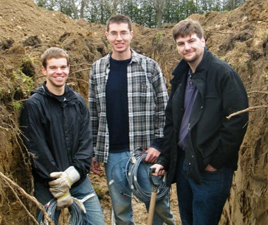James Craig (far right), Associate Professor in Civil and Environmental Engineering at the University of Waterloo