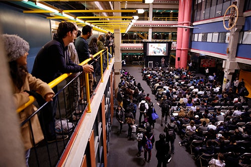 The crowd of attendees in the Davis Centre