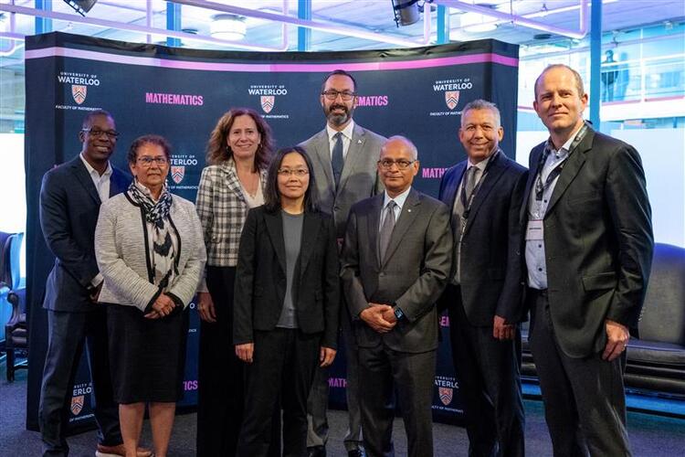 Google’s Jules Walter, Sabrina Geremia; Waterloo’s Charmaine Dean, Edith Law, Vivek Goel, Raouf Boutaba and Jochen Koenemann. 