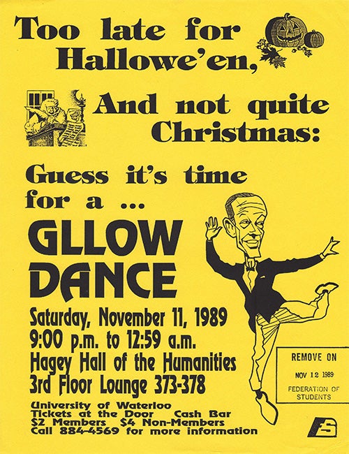 Gllow dance poster from 1989