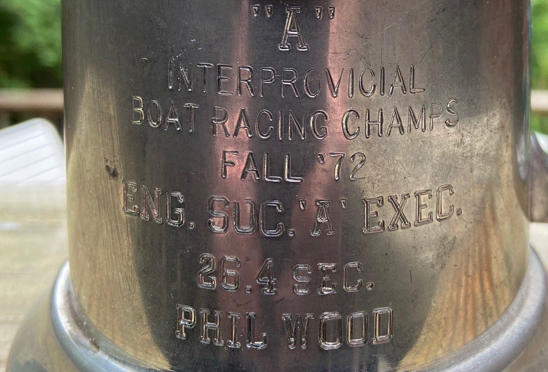 close up of eng soc boat racing trophy 
