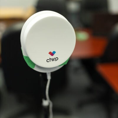 Chirp's fire alarm-sized, wall-mounted device