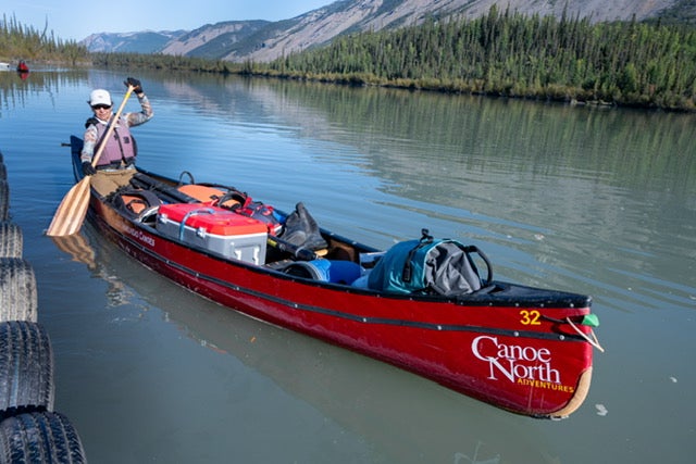 Betty Rozendaal canoing. 