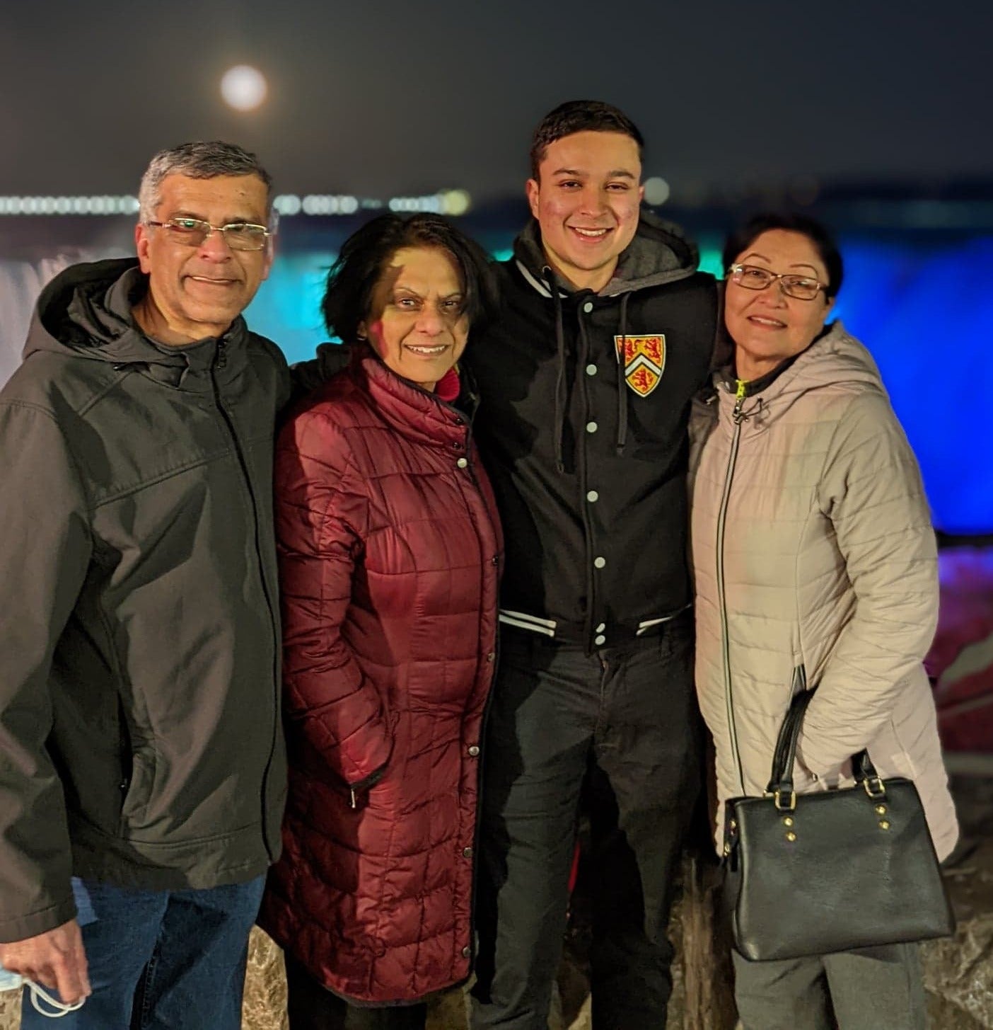 Farzaan Nathoo-Khedri and family at Niagara Falls