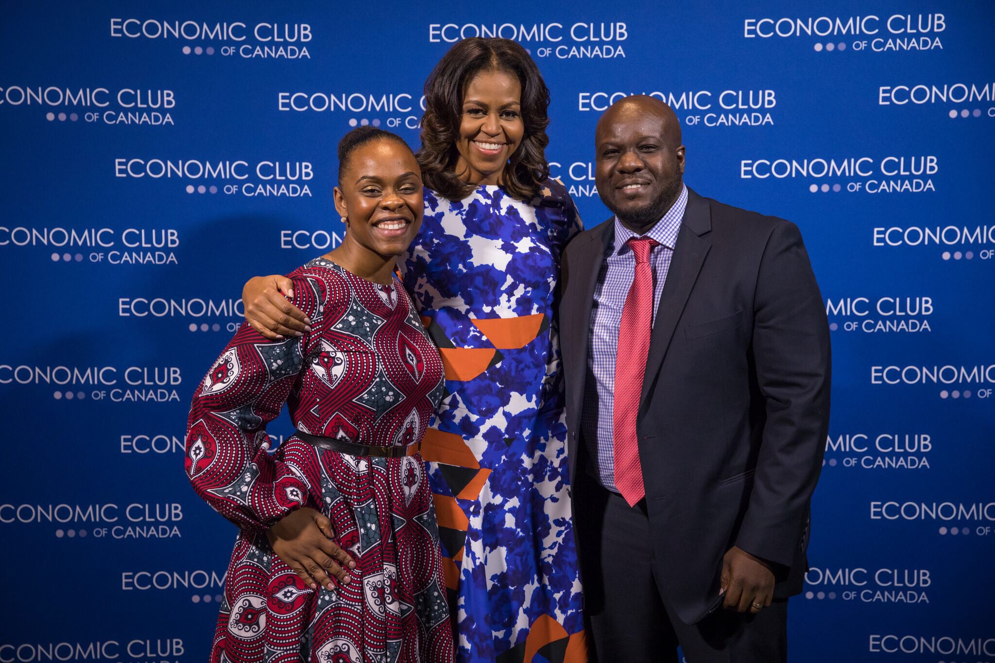Emile Mills with Michelle Obama