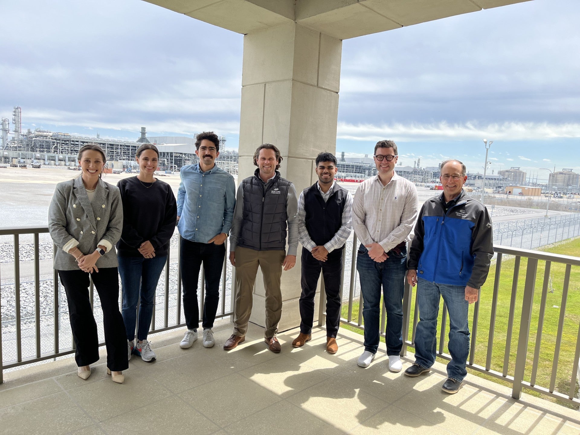 Gutierrez and his team at one of the LNG facilities.