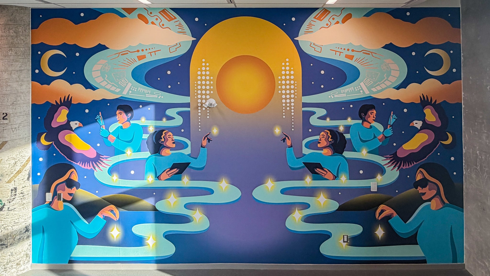 Many Hearts, One Mind mural inside the Innovation Arena