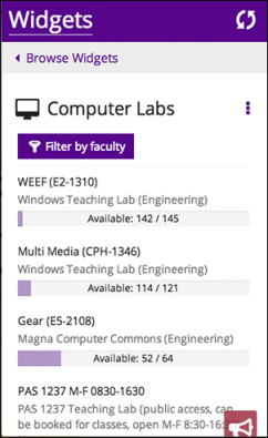 Example of computer lab availability