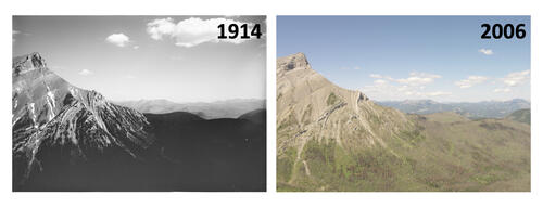 side-by-side photos of the Rocky Mountains