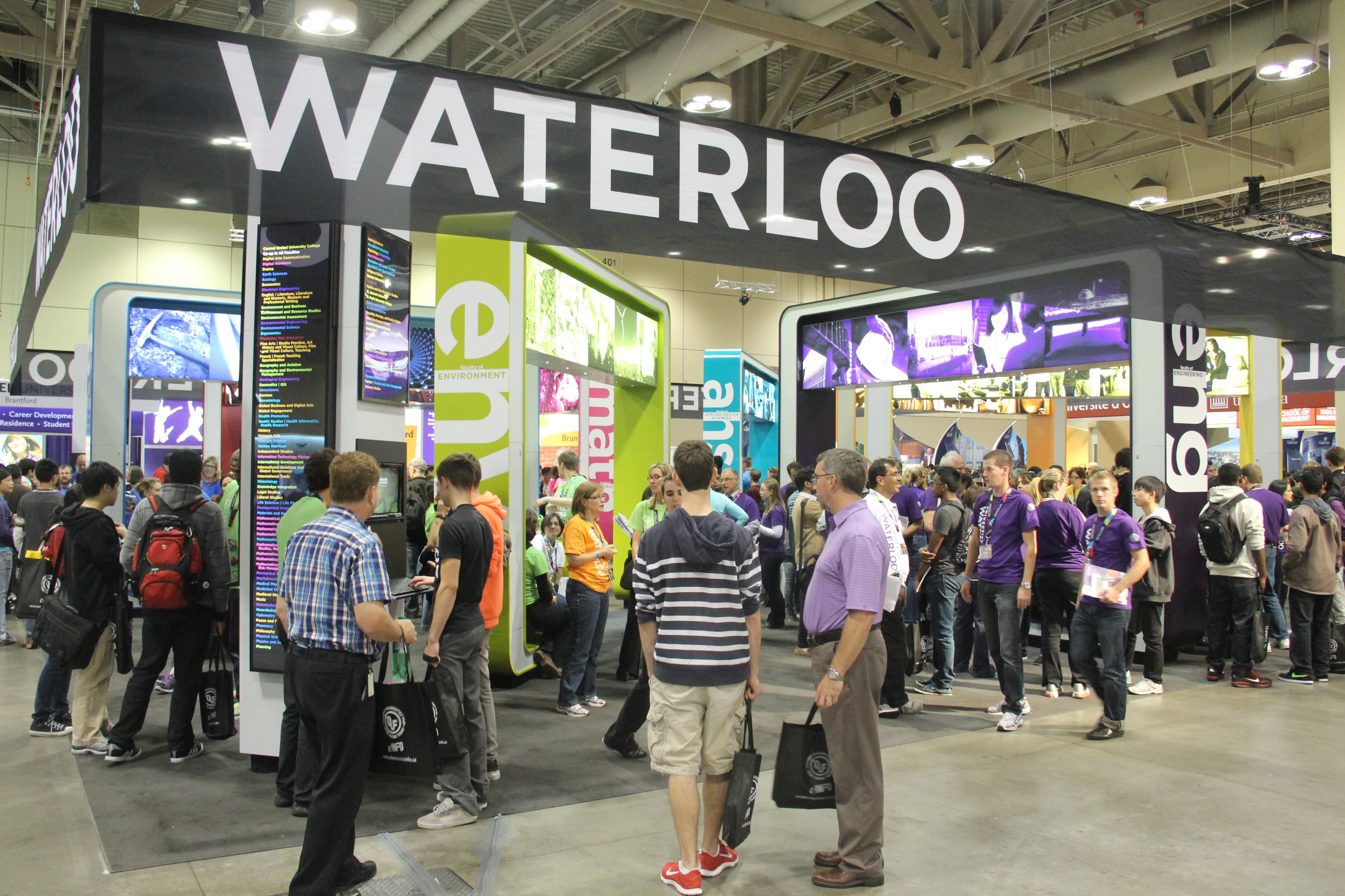 Waterloo booth at the Ontario Universities Fair