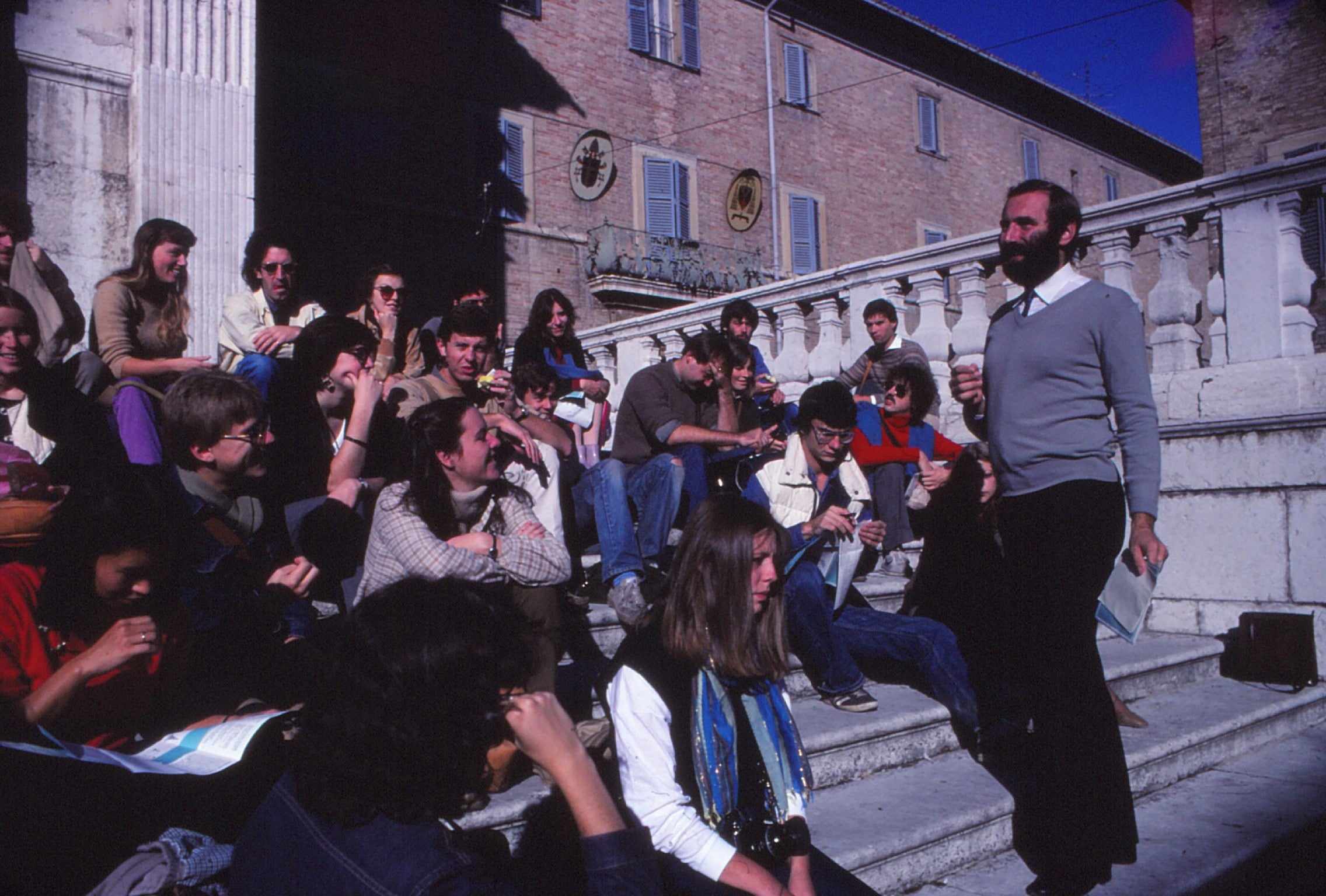 Rick Haldenby with a group of architecture students in Rome