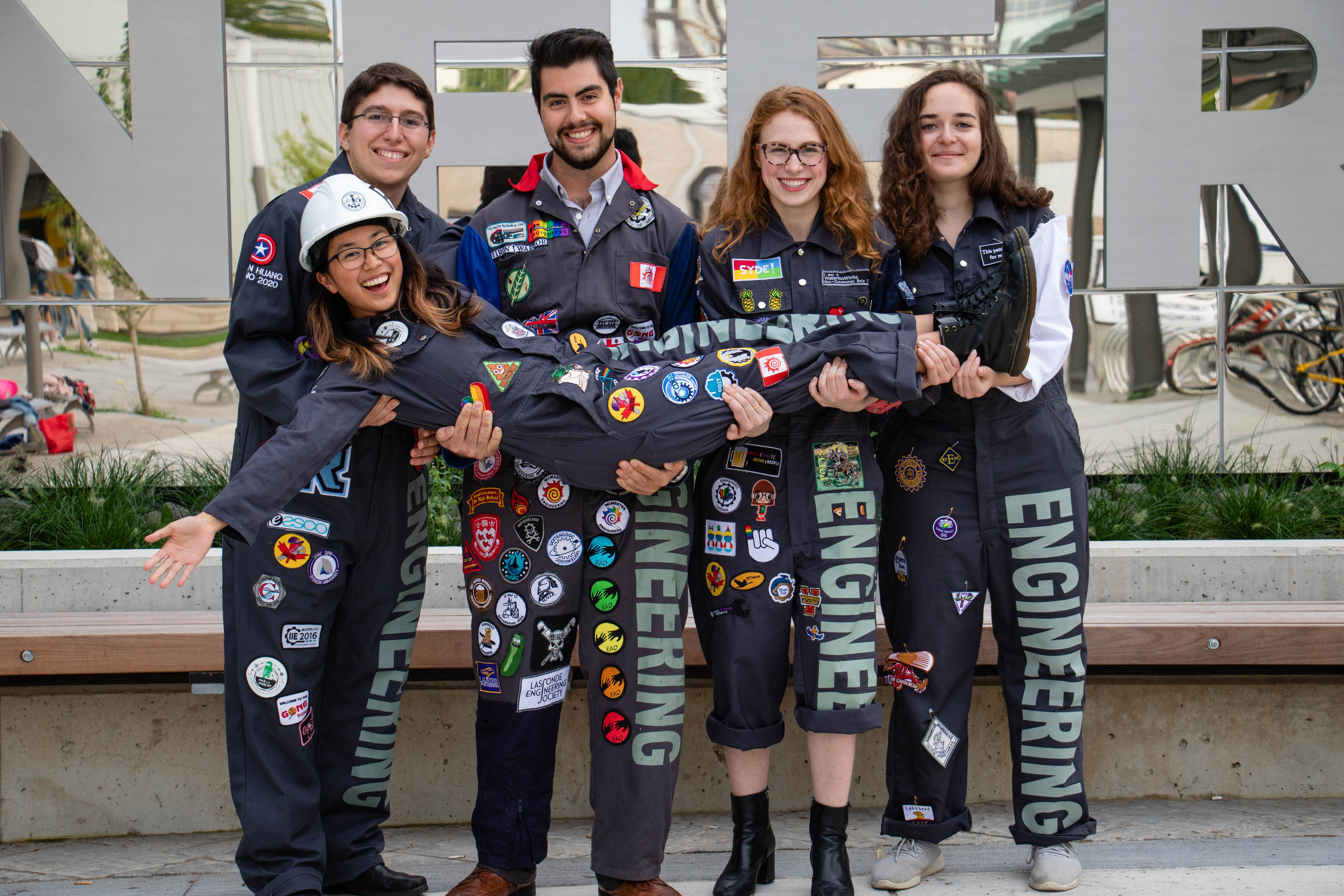 Mariko Shimoda with her fellow Engineering friends.