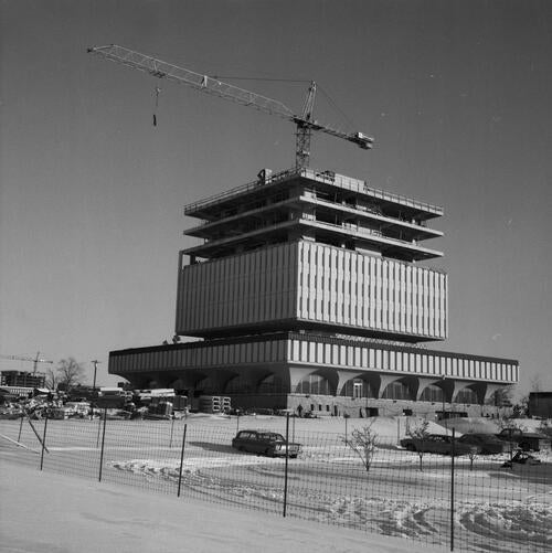 Construction on Dana Porter Library, circa 1969