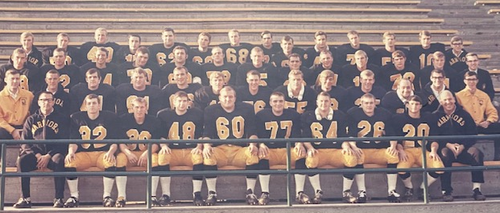 Warriors football team photo, circa 1967