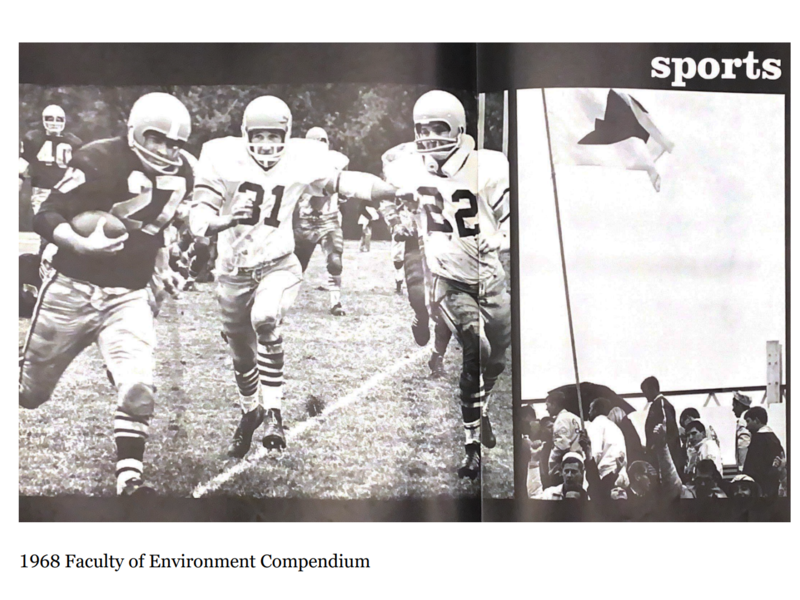 MacNaughton on the field. Photo from the 1968 Faculty of Environment Compendium.