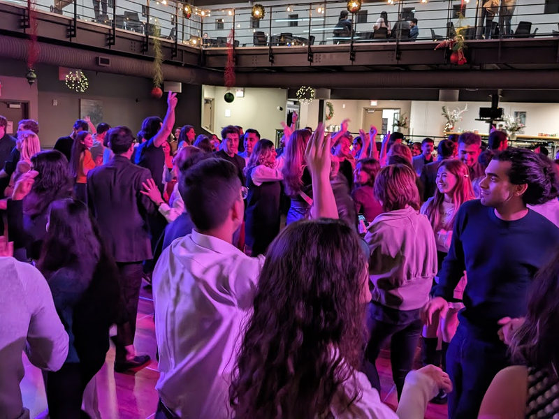 Students on the dance floor at Fed Hall