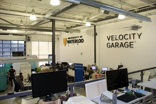 Workspaces inside the Velocity garage