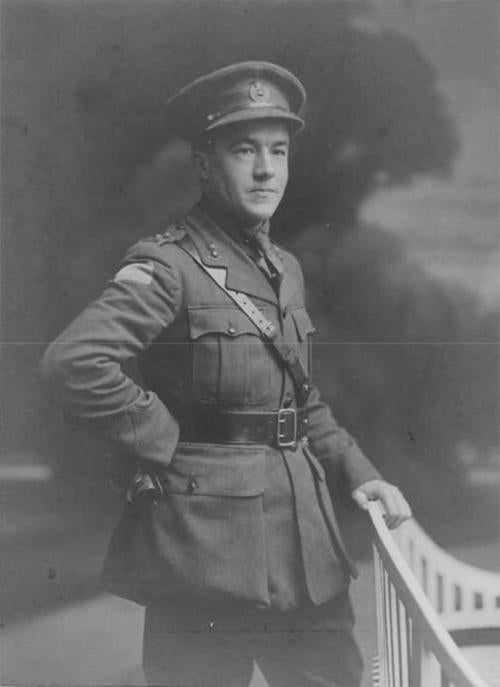 Old photo of Lieutenant Leslie H. Miller in uniform