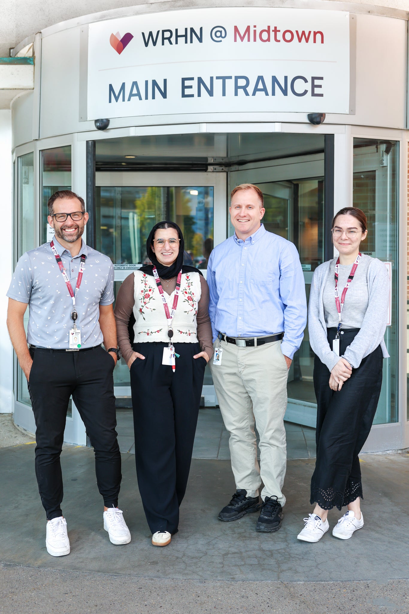From left to right Anthony Amadio (Director, Pharmacy), Nasab El-Dassouki (Pharmacy Resident), Michael Collins (Pharmacist), Ver