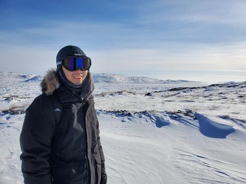 Jeremy standing in Nunavut