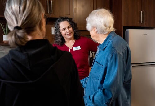 Heather Keller speaking to LTC residents