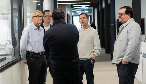 Doug and James Kavanagh during a tour of Velocity