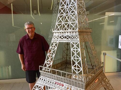 Art Stokman with his Eiffel Tower