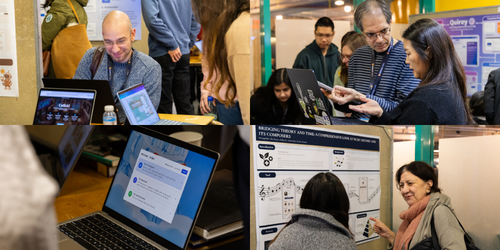 Students demonstrating their projects