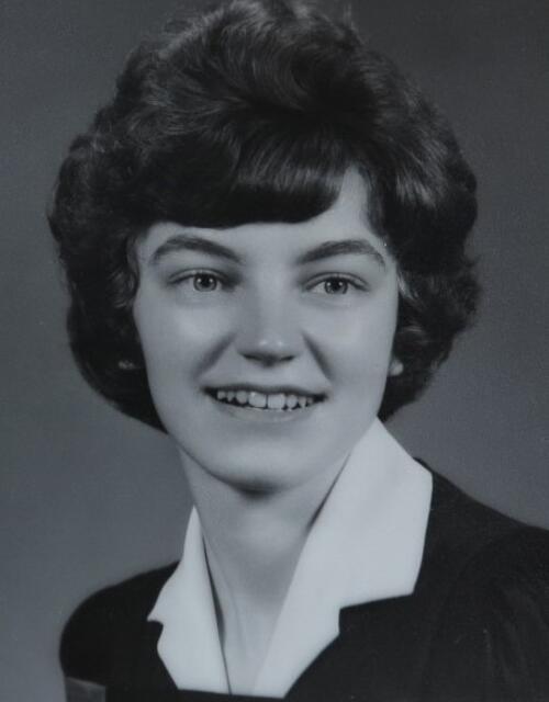 Black and white graduation portrait of young Marian Forster 