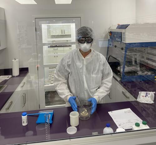 Joseph Abdelnour at work in a compounding pharmacy