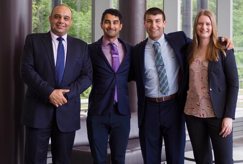 (Left to right) Tenomix co-founders Sherif Abdou, CBO, Saumik Biswas, CEO, Michael Lavdas, CTO, and Eveline Pasman MD, COO.
