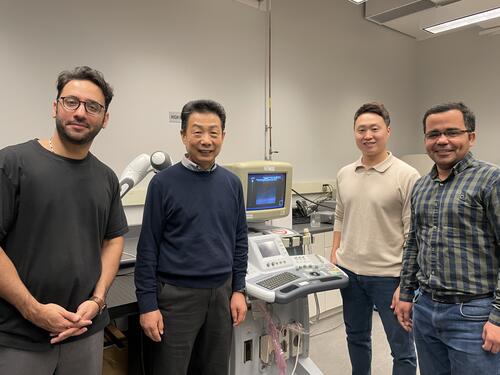 The team behind Engineering's research on using ultrasound and AI to pinpoint tumours
