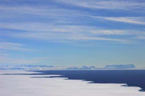 The front of Nansen Ice Shelf.