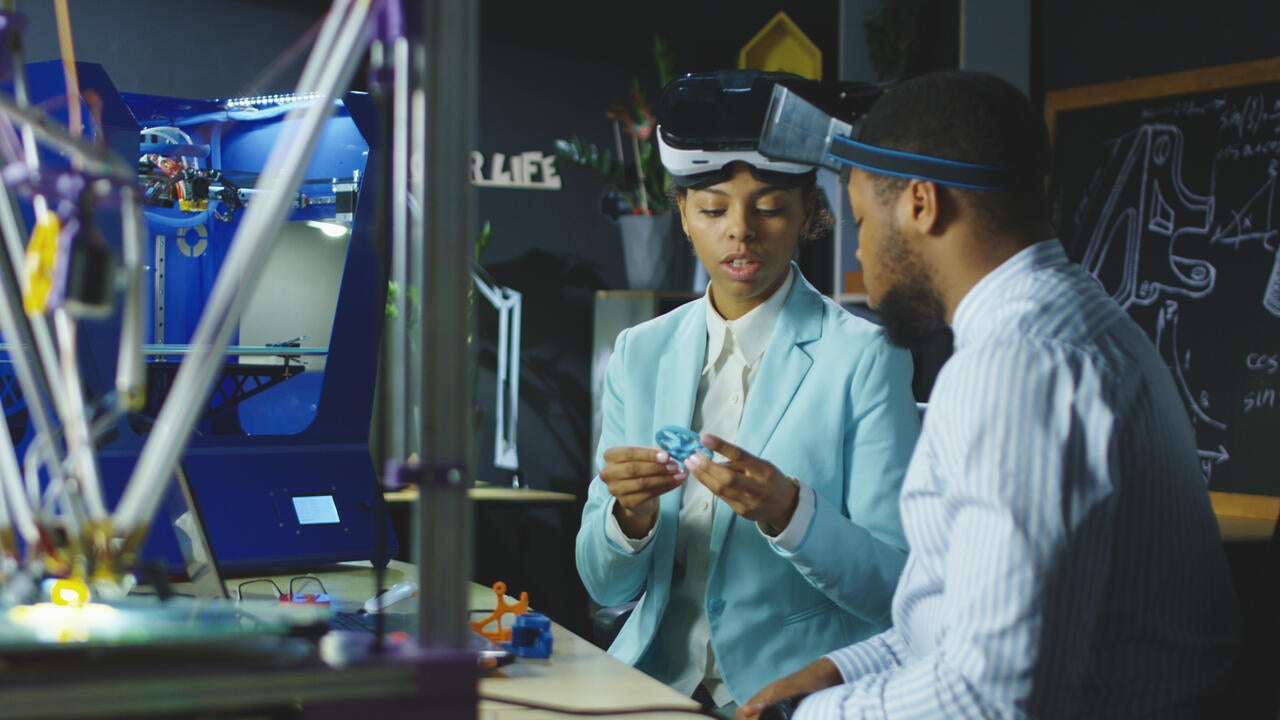 Black students in a lab