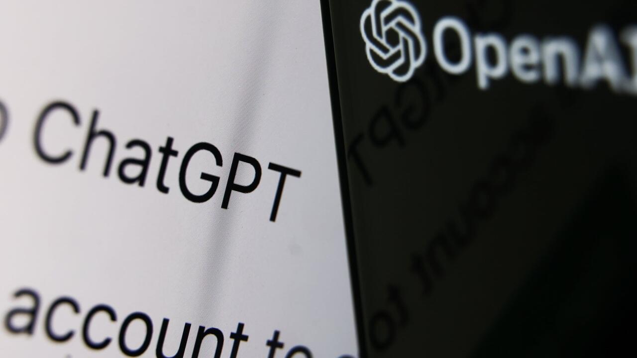 ChatGPT and OpenAI logos on a screen