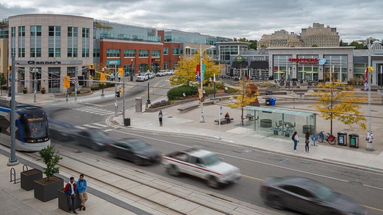 Busy scene in Uptown Waterloo