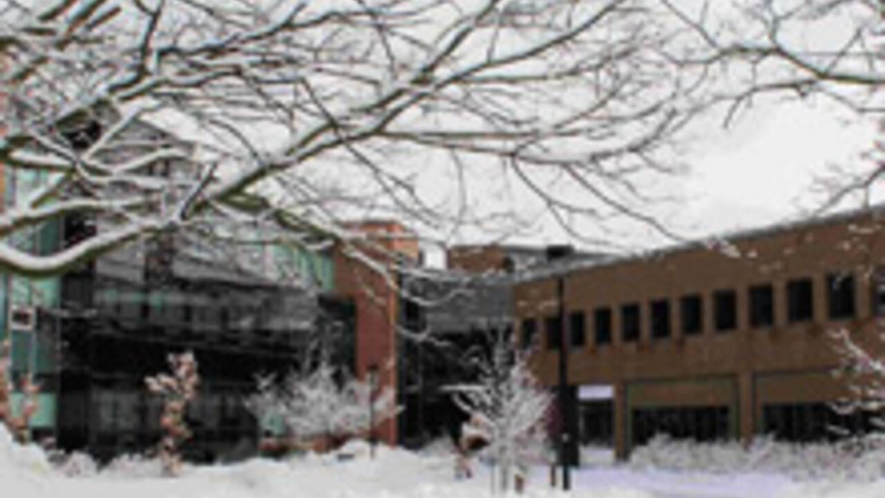 Bert Matthews Hall in Winter