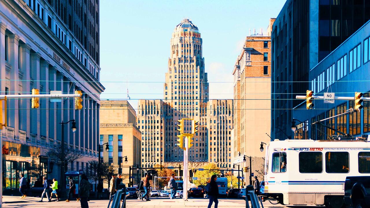 Image of Buffalo City Hall with streetscape
