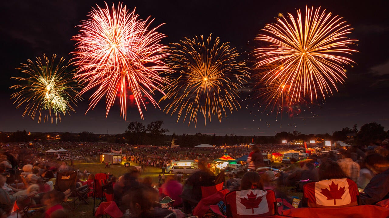 Fireworks over Canada Day celebration