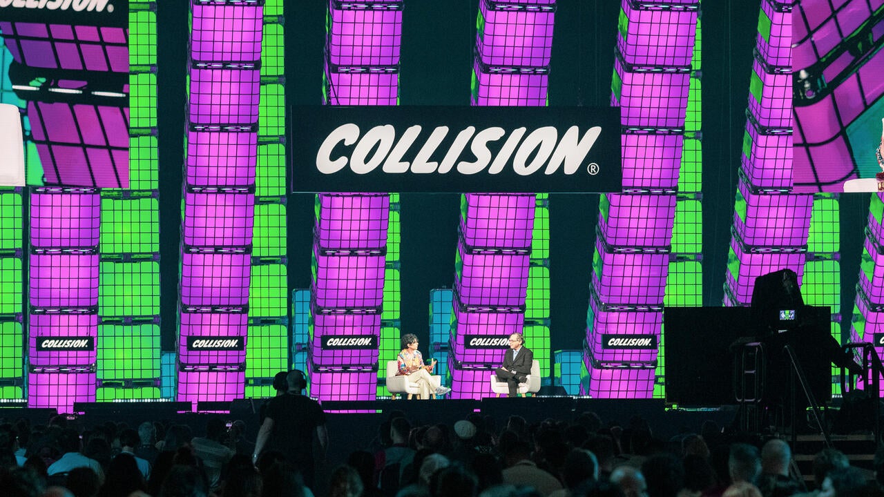 Presenters on stage at the Collision conference