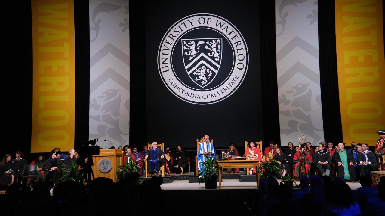 Convocation stage with Waterloo banners