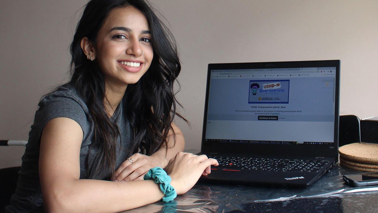 Ridhi Patel in front of a laptop