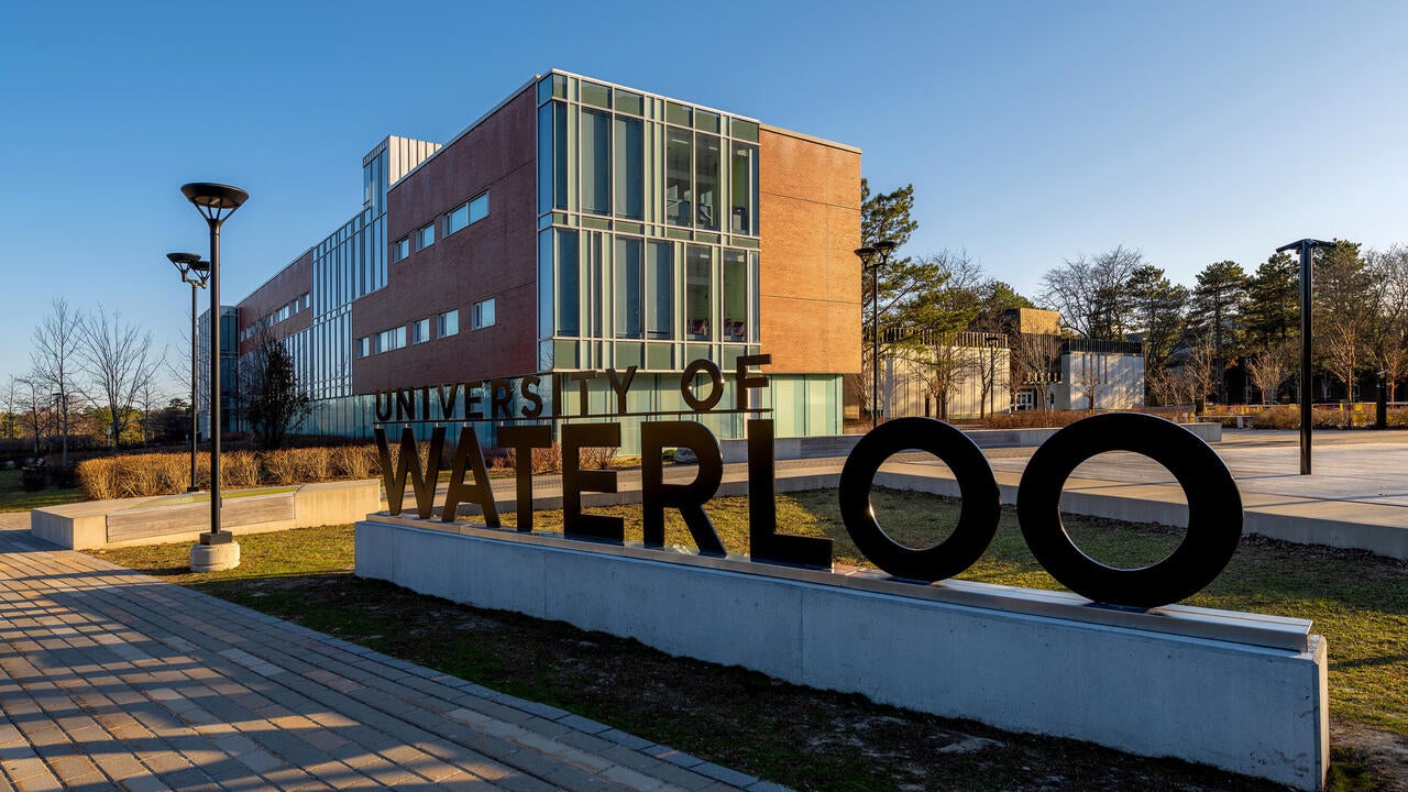 University of Waterloo sign on campus