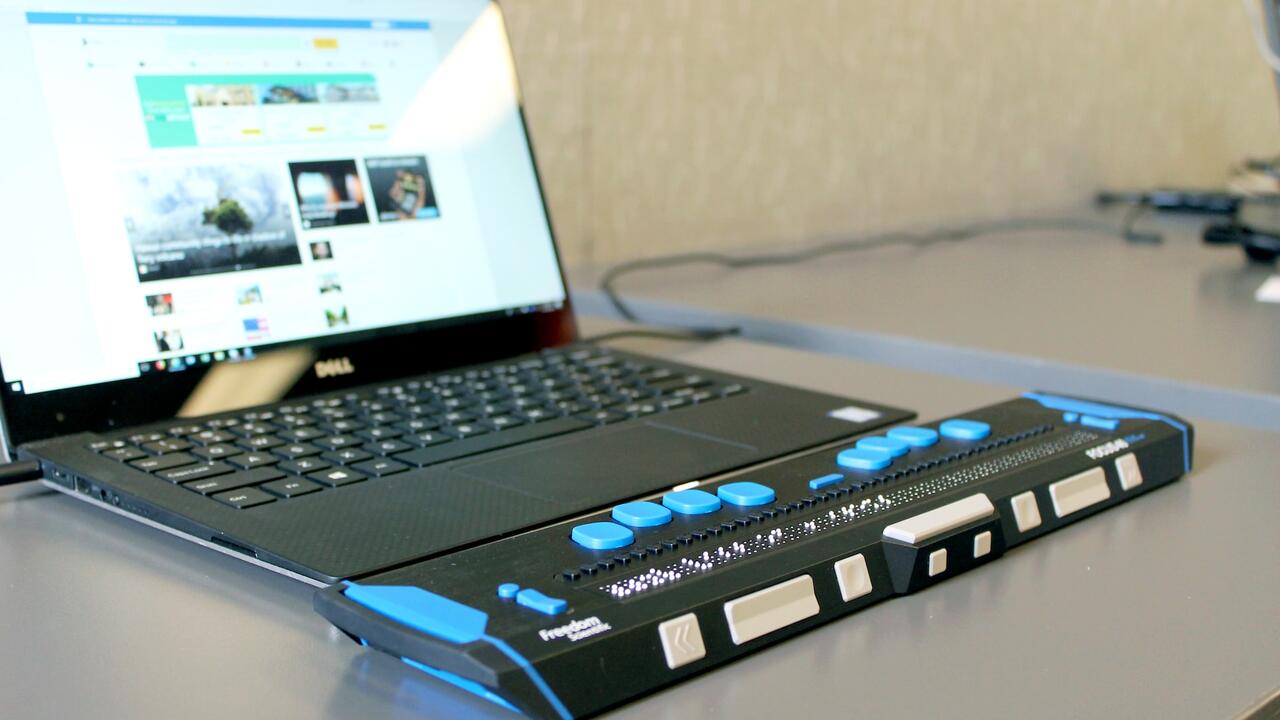 Laptop with braille interface