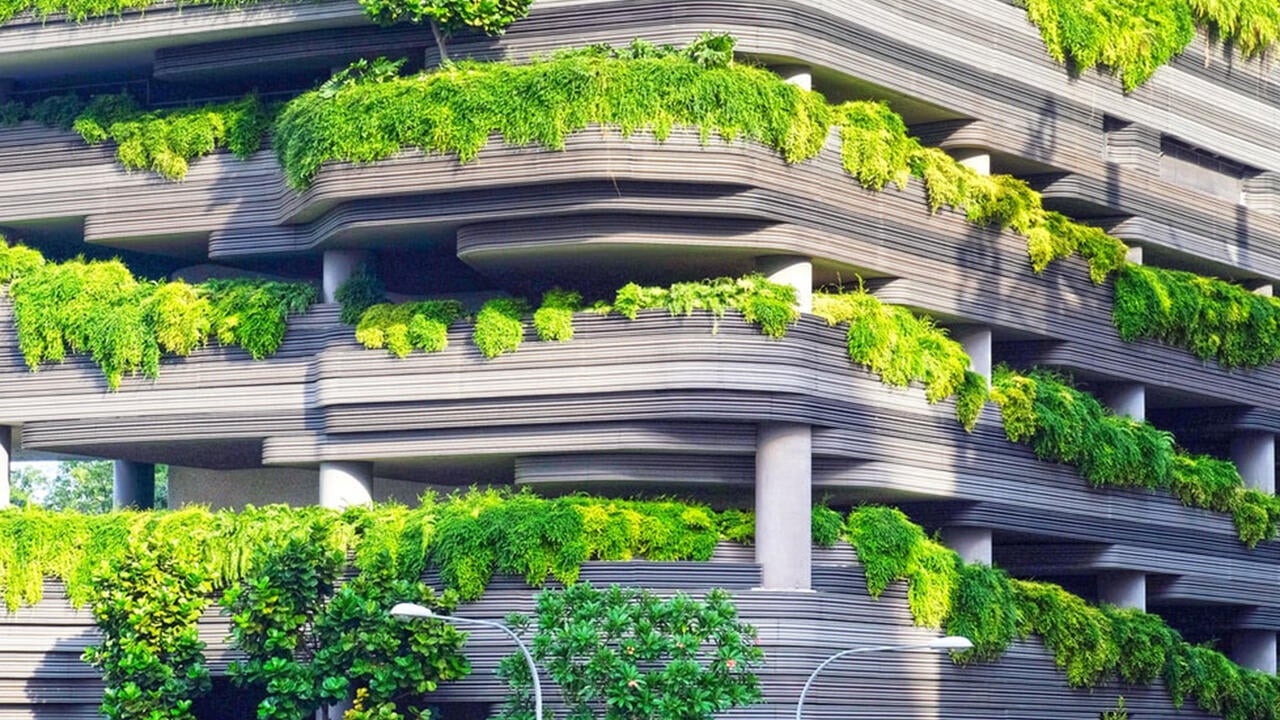 building with greenery 