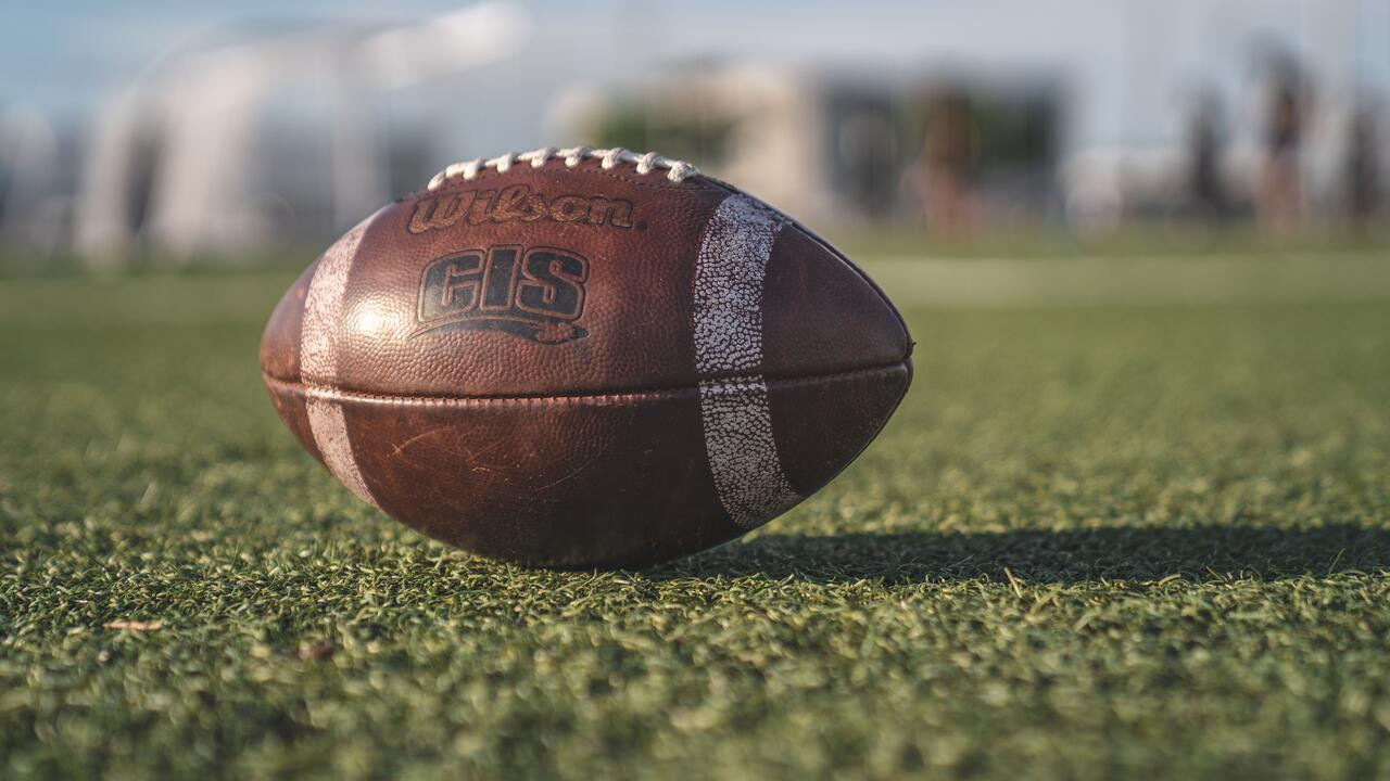 Footbal on a field.