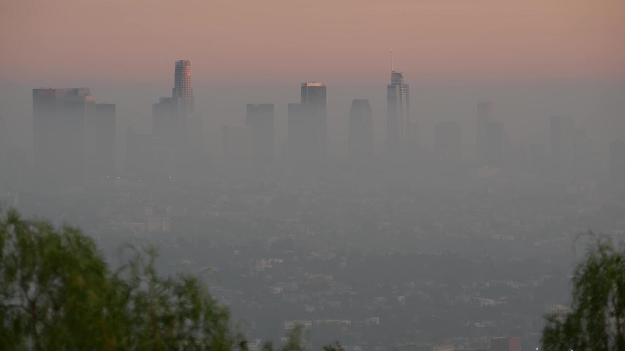 Los Angeles, California, in the U.S. veiled by smog.  (Getty Images/DogoraSun)