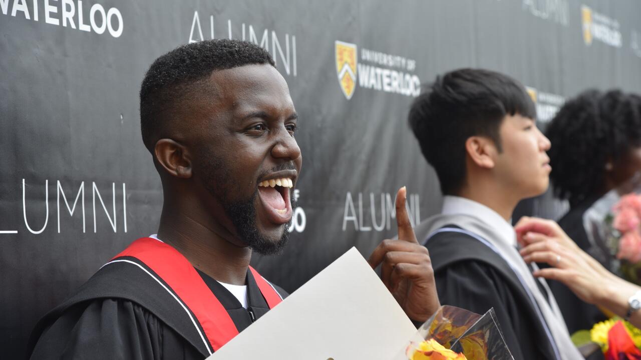 Jeffery Yaw Owusu-Ansah at his graduation from Waterloo Engineering in 2018.